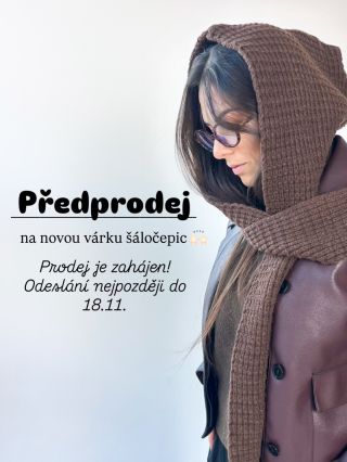 Jelikož jste šáločepice vzali celkem hopem, tak jsme pro vás udělali předprodej na novou várku. 🤍 Šáločepice najdete na...